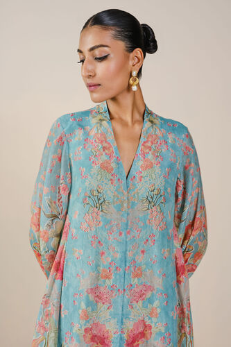 Nyneve Printed Mul Kurta Set - Aqua, Aqua, image 5